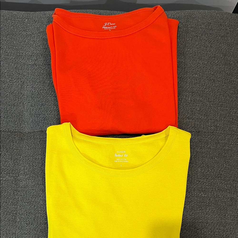 J. Crew Short Sleeve Tees - Orange and Yellow
